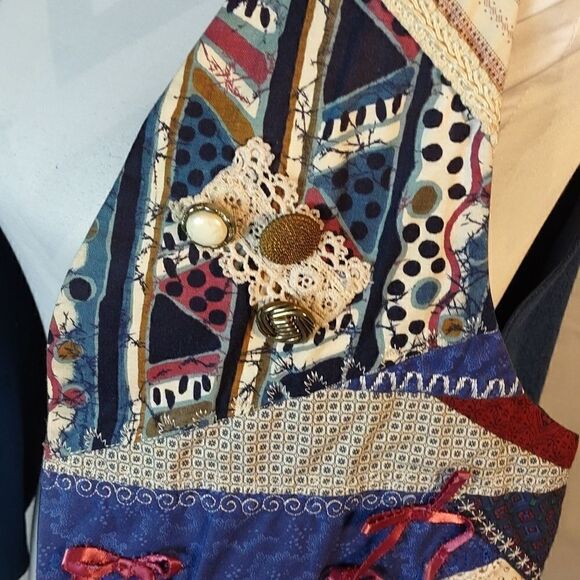 Vtg. Handmade Patchwork Women's Vest  - Picture 4 of 10